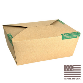 29 oz Innobox Edge Compostable Kraft #8 To Go Boxes | 130/Case