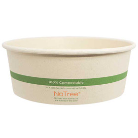 Bio Tek 8 oz Round Bamboo Paper Soup Container - 3 1/2 x 3 1/2 x 2 1/2 -  200 count box