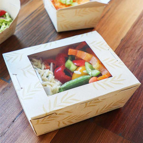 Chicken to go handle top small family take out boxes eco-friendly brown  kraft fast food carryout boxes – GUprint