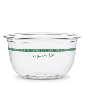 8 oz Vegware Bella Compostable PLA Clear Round Deli Containers | 1,000/Case