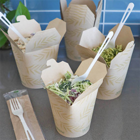32 oz World Centric Compostable NoTree Paper Take Out Containers | 500/Case