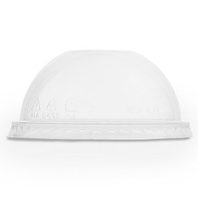 PLA Dome Lids for 8-16 oz Vegware Bella Round Containers | No Hole | 1,000/Case PLA Dome Lids for 8-16 oz Vegware Bella Round Containers | No Hole | 1,000/Case