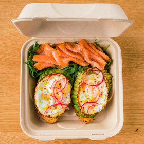 9x9x3" 1-Compt World Centric Compostable Heavy Weight Fiber Clamshells | No PFAS | 300/Case 9x9x3" 1-Compt World Centric Compostable Heavy Weight Fiber Clamshells | No PFAS | 300/Case