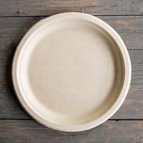 7 Inch Disposable Plate 100% Compostable Bamboo Fiber Eco Friendly