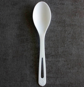 6" World Centric Compostable tPLA Spoons Touchless Dispenser Refills | 1,000/Case 6" World Centric Compostable tPLA Spoons Touchless Dispenser Refills | 1,000/Case