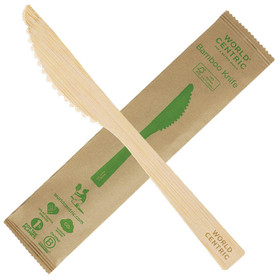 6.7” Bamboo Knives Individually Wrapped | Sample 6.7” Bamboo Knives Individually Wrapped | Sample