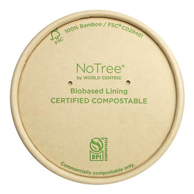 NoTree Paper Lids for 12-16oz Tall Paper Bowls | 500/Case