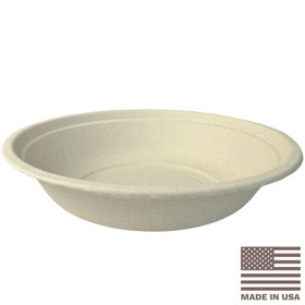 40 oz Made in USA Compostable Fiber Wide Round Bowls | No PFAS | Sample