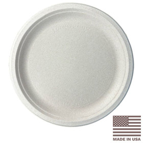 10.25" Made in USA Compostable Fiber Plates | No PFAS | Sample