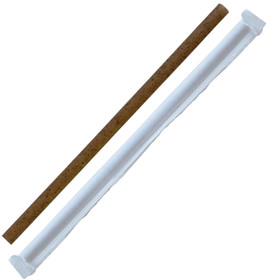 7.75" Compostable PLA & Coffee Ground Smoothie Straws Individually Wrapped | 2,000/Case