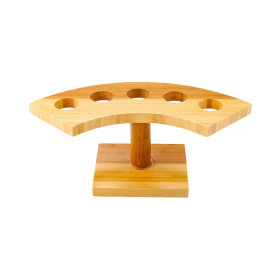 10" Crescent Bamboo Food Cone Stand | 5 Slots | 1 Stand