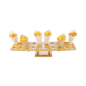 22.5" Oblong Bamboo Food Cone Stand | 20 Slots | 1 Stand