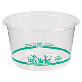 16 oz Stalk Market Compostable PLA Clear Round Deli Containers | 600/Case 16 oz Stalk Market Compostable PLA Clear Round Deli Containers | 600/Case