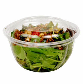 7 oz Round Clear Plastic Salad Bowl - 5 x 5 x 1 3/4 - 200 count box