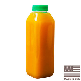 16 oz Square WH Clear Recyclable PET Juice Bottles | 4,160/Pallet