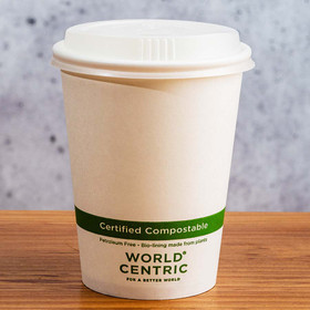 12 oz White Compostable Hot Cup | Paper | Sample 12 oz White Compostable Hot Cup | Paper | Sample