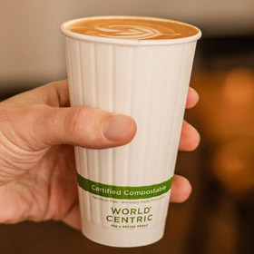 16 oz Double Wall Compostable Hot Cup | Paper | Sample