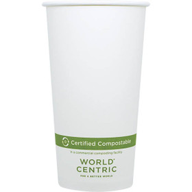 20 oz White Compostable Hot Cup | Paper | Sample 20 oz White Compostable Hot Cup | Paper | Sample