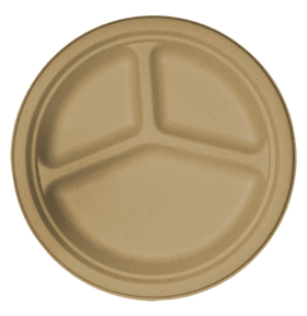 10" Fiber Round Plates | 3-Compt | No PFAS | Sample 10" Fiber Round Plates | 3-Compt | No PFAS | Sample
