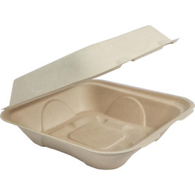 1-Compt Fiber Clamshells | No PFAS | 9x9x3" | Sample 1-Compt Fiber Clamshells | No PFAS | 9x9x3" | Sample