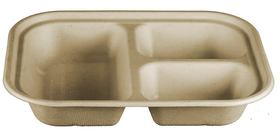 3 Compartment Fiber Tray | PLA Lined | 10 x 7.5 x 1.5 | Sample 3 Compartment Fiber Tray | PLA Lined | 10 x 7.5 x 1.5 | Sample