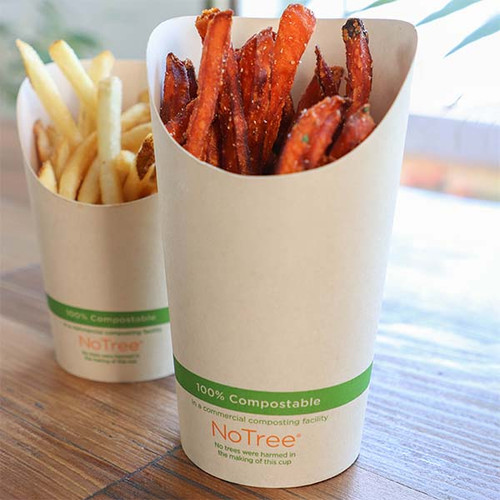 16 oz Compostable French Fry Cups Paper Scoops | FC-NT-75
