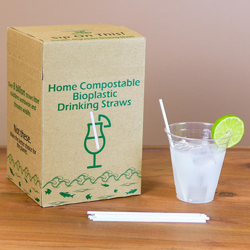 Box of Compostable Cocktail Straws