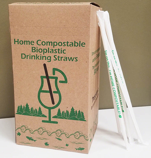 Boxes of 10" PHA Straws Wrapped