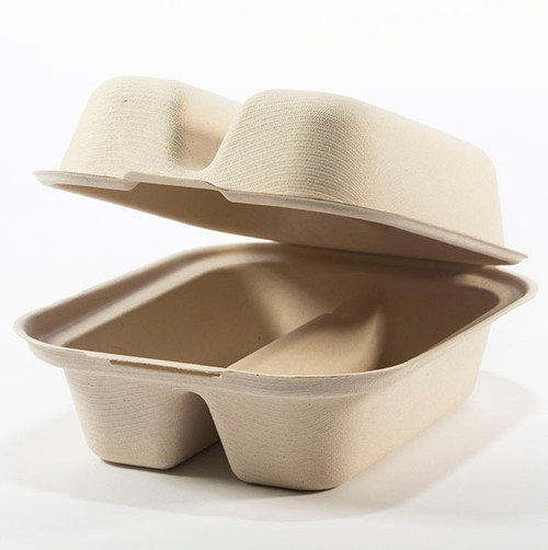 3 Taco Compostable Fiber Clamshell Boxes | TO-SC-T39-LFS