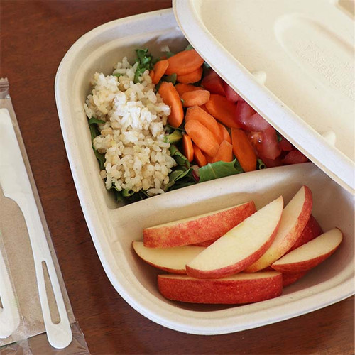2 Compartment 24 oz Fiber Containers | CT-SC-24D-LFP