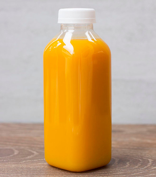 16 oz Plastic Juice Bottles with Caps Lids - Smoothie Bottles