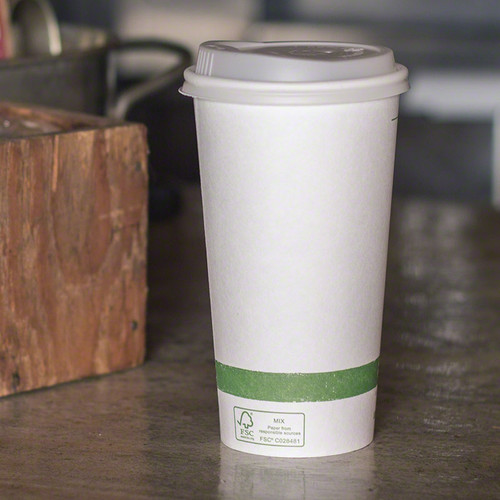 20 oz White Compostable Coffee Cups CU-PA-20