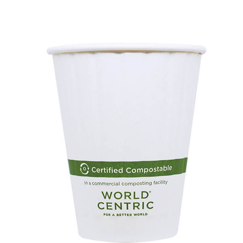 8 oz Double Wall Compostable Hot Paper Cups CU-PA-8D