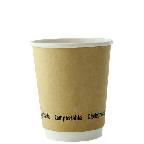 BIO Coffee Paper Cups double wall 8oz 240ml Leaf