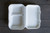 Custom Printed 2 Compartment White Sugarcane Clamshell