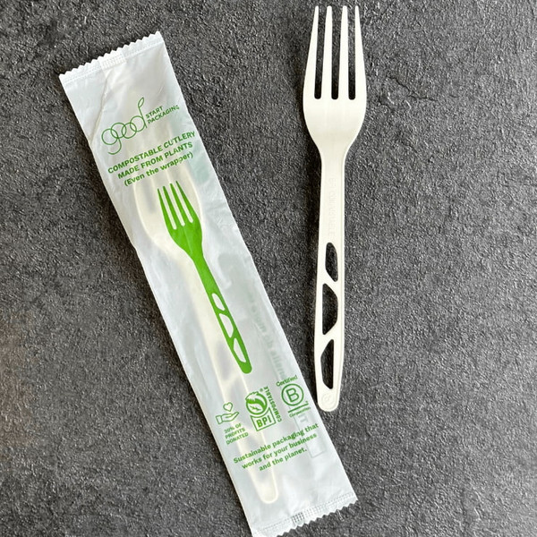 6" Wrapped Compostable Forks GSP-F-W