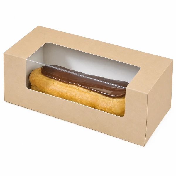 Compostable Kraft Pastry Boxes w/ PLA Windows 210CCLAIRPLA
