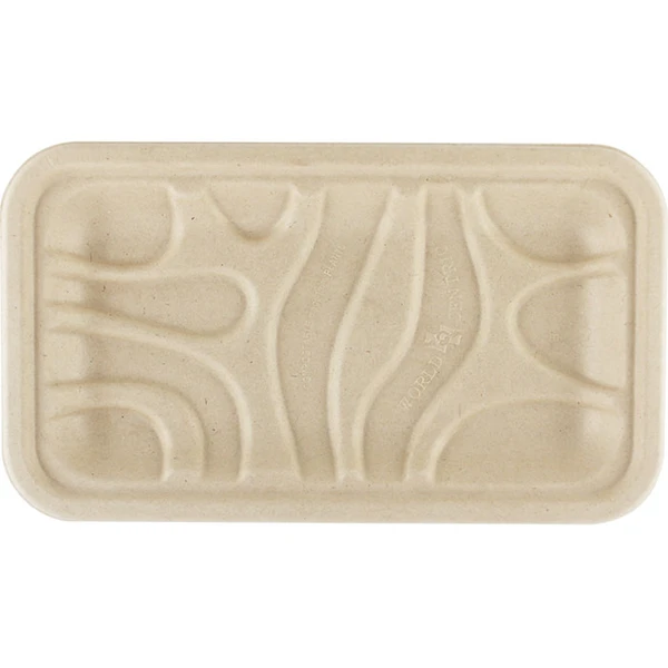 8.3x4.9" 17S World Centric Compostable Fiber Meat & Produce Trays TR-SC-17S-LF