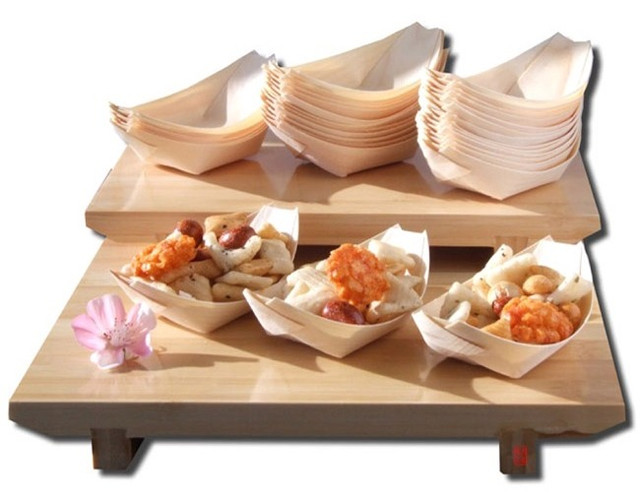 Disposable Bamboo Bowls & Boats for Food Service