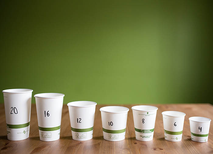 8 Oz White Compostable Paper Hot Cup Sample