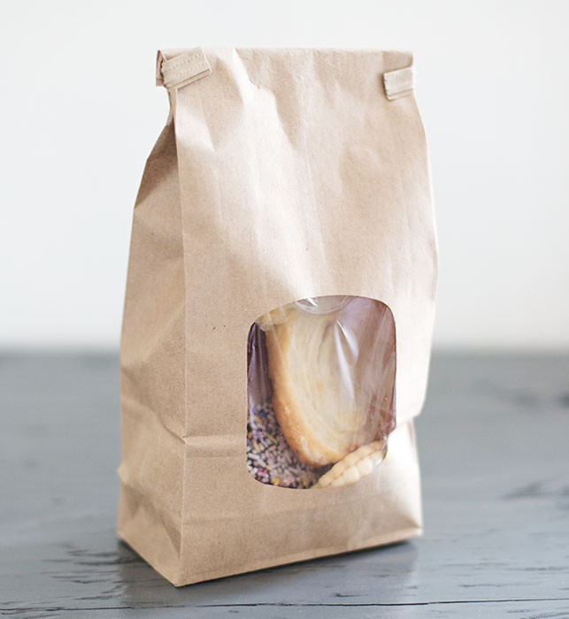 Recycled Kraft Paper Window Bags for Food TN4PLA