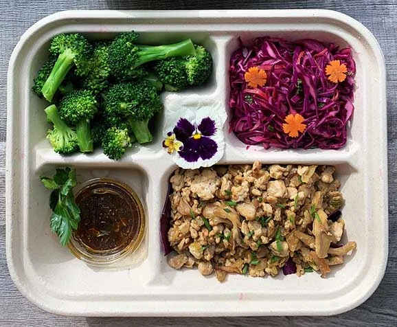 5-Compt Compostable Fiber Bento Boxes | TR-SC-BB-LFS