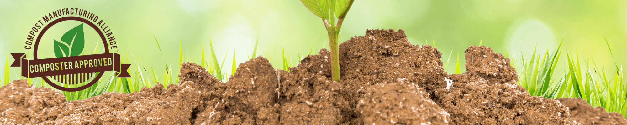 photo of compost pile with CMA certification logo