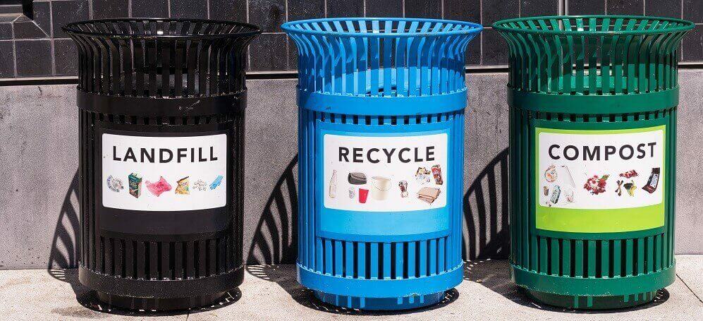 Landfill, Recycle, and Compost Containers