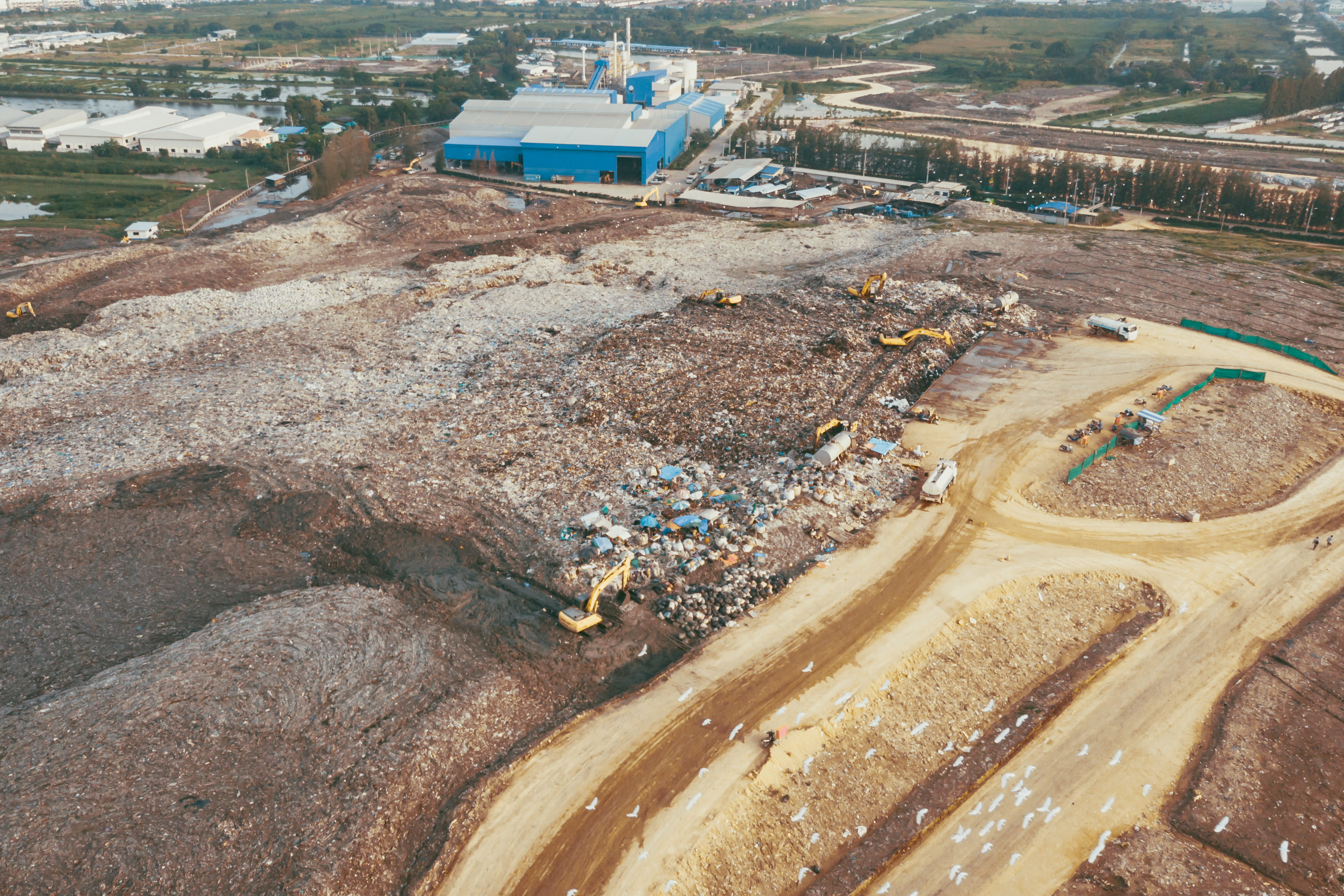 Aerial View of A Sanitary Landfill