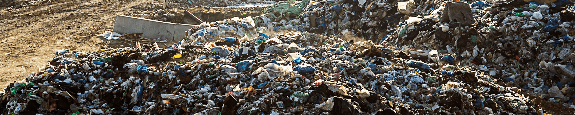 A mountainous landfill pile