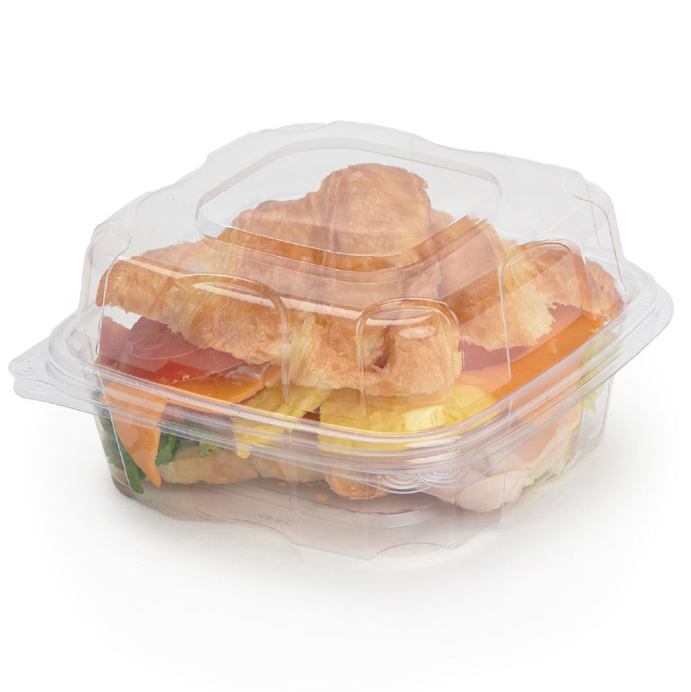 6x6x3 - Compostable Clear PLA Takeout Box (1000 count