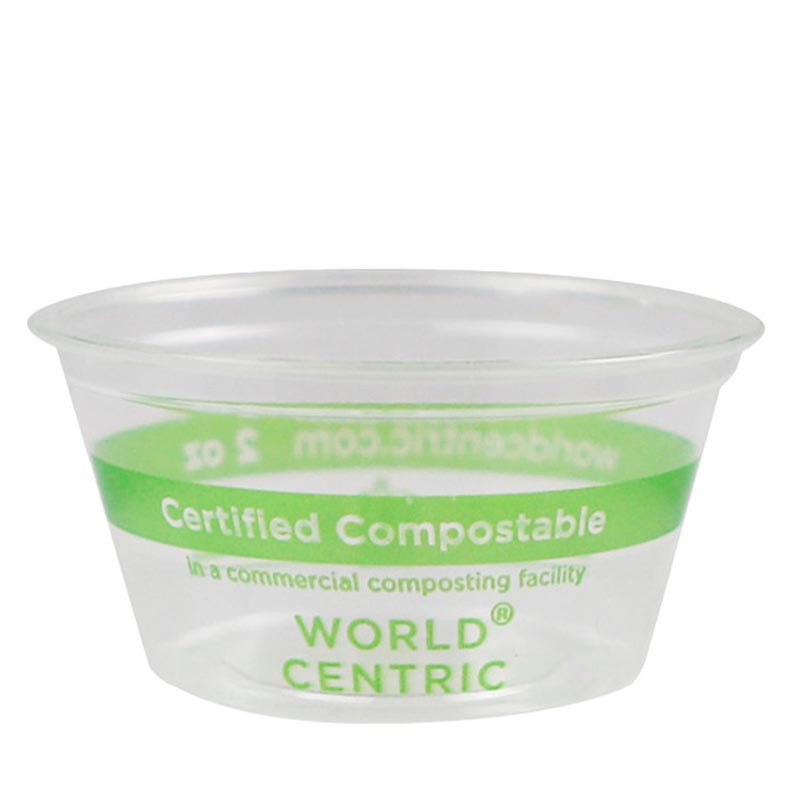 4oz Compostable Portion Cups with Lids, Disposable Souffle Take