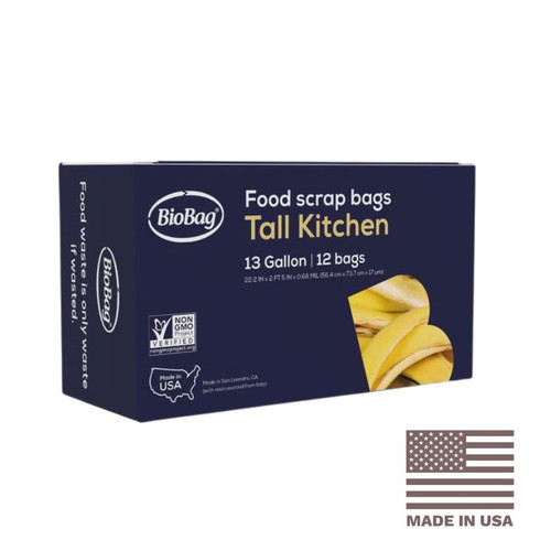 BioBag Tall Kitchen 13 Gallon Food Scrap Bags 187684