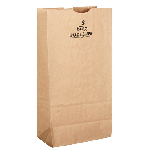 Duro 8 lb. White Paper Bag - 500/Bundle